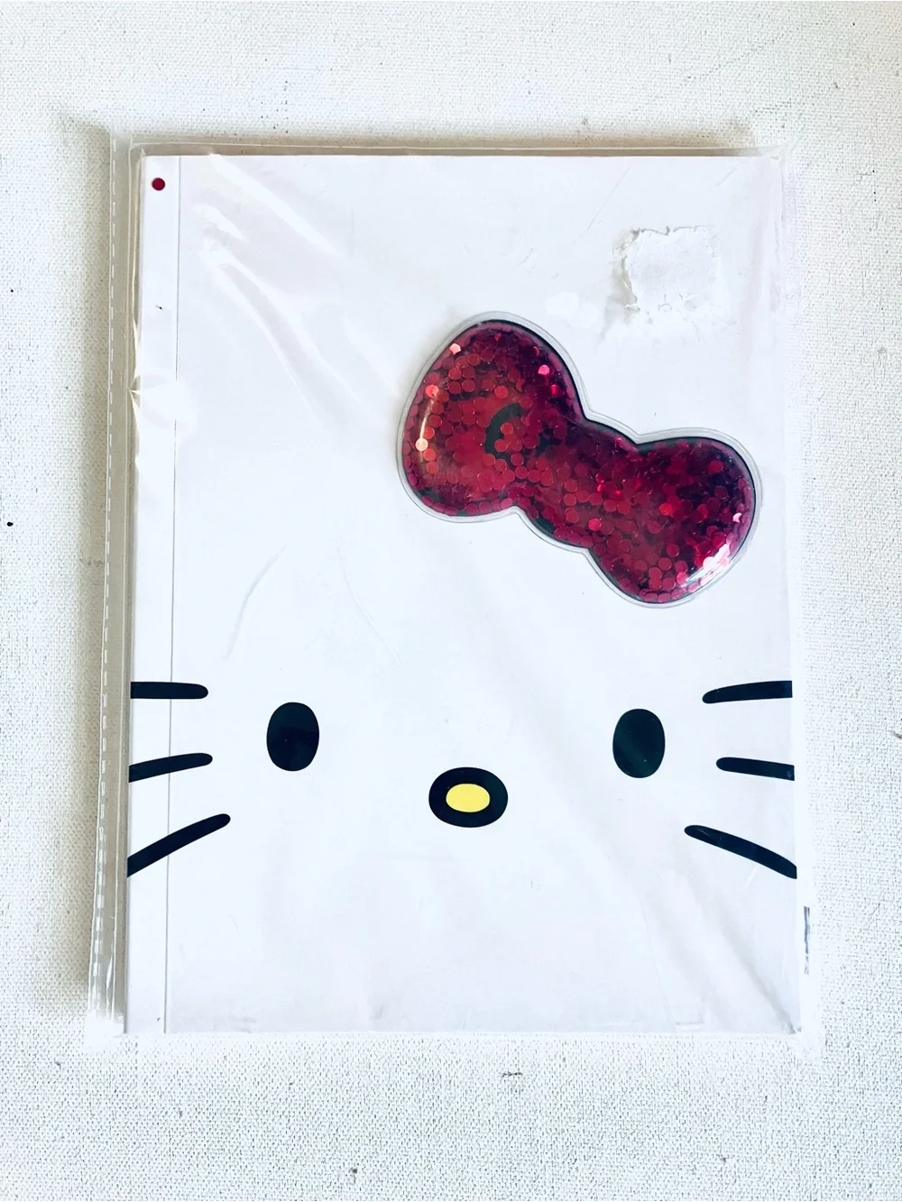 Hello Kitty White Notebook with Red Sequin Bow